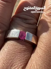  7 جوهرتين من خاتمين فضه 925 صياغه يدويه إحترافيه متوجين بأحجار الياقوت الطبيعي الغير معالج إطلاقا