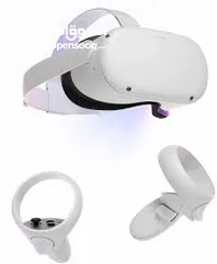  1 Meta Quest 2 (128GB) + Accessories  نظارة VR للبيع بحالة ممتازة