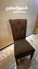  5 طاولة سفرة خشب زان لون بني 8 كراسي