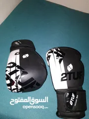  1 قفازات ملاكمه 2tuf2tap لون اسود ابيض