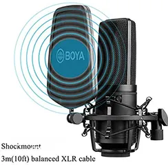  5 ميكرفون تسجيل احترافي  BOYA مايك  Boya Cardioid Condenser Microphone Studio Audi