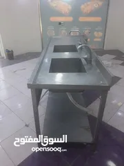 11 مجلى ستانليس ستيل حوضين تفصيل طول 3 متر وعرض متر وارتفاع متر مع رف ستانلس سفلي وارجل تطويل وتقصير