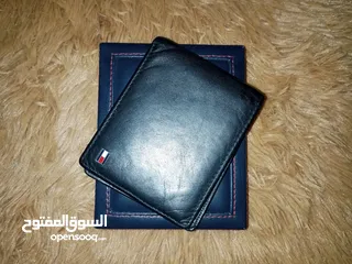  4 محفظة وحافظة نقود رجالي Tommy Hilfiger تومي هيلفيغير جلد اصلي طبيعي 100%