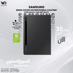  1 Samsung Book Cover Antimicrobial Coating Galaxy Tab s8 Tap s7 سامسونج كفر كتاب تابلت S7 تابلت S8