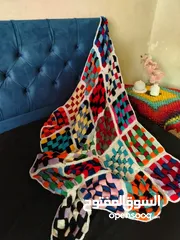  7 مفرش صوف كوشن مفرش تخت شغل يدوي  وارد المانيا  Wool and hook