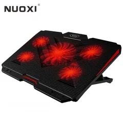  1 مروحة لتبريد اللابتوب NUOXI GAMING LAPTOP COOLING PAD 5 RED LED FANS