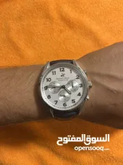  20 ساعة بولو رجالية B.H. Polo Club Matteo Multifunction Dark Blue Leather White Dial For Men