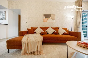  3 دبي لاند SKYCOURT  غرفة وصالة  مفروشة  سوبرلوكس مع بلكونه-إيجار شهري شامل