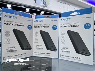  1 PowerBank Anker 20000mAh باور بانك انكر الاصلي 20000 مل امبير مدخلين شحن