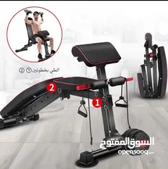  5 جهاز Gym رياضي متكامل لجميع التمارين مع بارين ودنابل و  67.5 كيلو اوزان