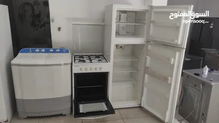  2 بكج ثلاث قطع ^ثلاجه ناشونال 18 قدم لون ابيض اكسسوار كامله غاز ايطاليا اربع عيون تجميع مصري غسالة LG
