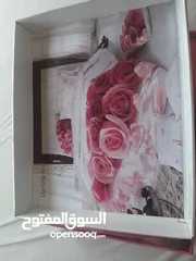  3 غطاء لحاف زوجي مع كفر مطاطي و4 مخدات جديد تركي قطن 100%