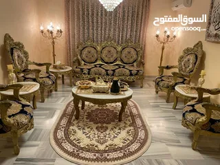  7 طقم كنب حفر فخم موديل كلاسيك وطقم خشب زان