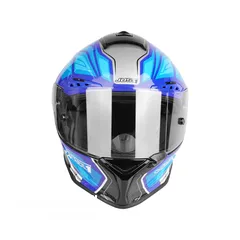  3 Fiber Just1 J-GPR Carbon Instinct Stylish Helmet Blue Fluo