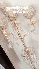  1 شمعدان ذهبي كريستال