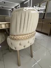  8 غرفه سفره فخمه مصريه حفر يدوي  ملبس ورق الذهب  استيراد مصر