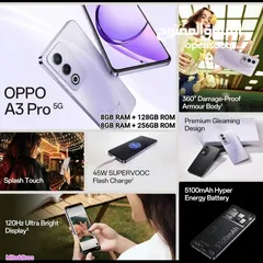  6 Oppo A3Pro , 360° Damage proof, 8+8gb, 256gb, 120hz, 50mp,5100 mah,45W