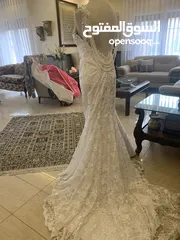  3 فستان عرس راقي موديل سمكة مع طرحة