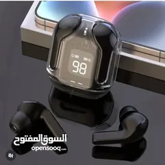 1 سماعات بلوتوث لاسلكية بشاشة عرض – تصميم أنيق وشحن ذكي
