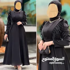  1 فستان العيد  خامة ستن ناعم صيفي 38-40-42-44-46-48