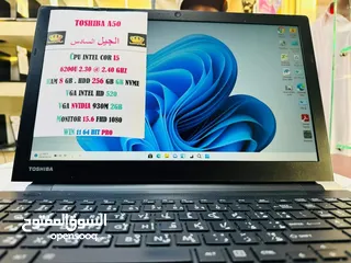  4 TOSHIBA A50 CORI5 الجيل السادس بكرت شاشة نفيديا RAM 8 GB DDR4 SSD 256 GB VGA NVIDIA 2 GB