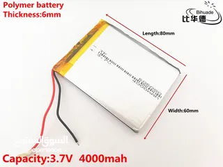  6 بطاريات ليثوم بانواع مختلفة للاجهزة الالكترونية Lithium Polymer Battery 3.7V
