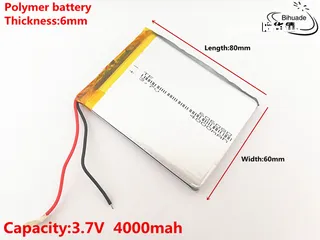  6 بطاريات ليثوم بانواع مختلفة للاجهزة الالكترونية Lithium Polymer Battery 3.7V