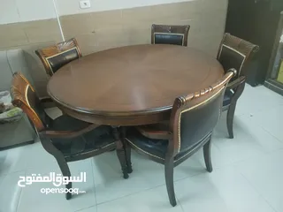  6 طاولة سفرة خشب زان