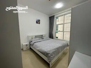  2 اجمل غرفتين وصاله في السيتي تاور النعيميه شارع خليفه. فرش جديد اول ساكن