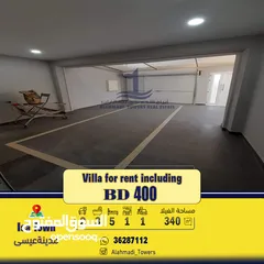  3 Villa in Isa Town for rent including electricity  at an excellent price  فيلا للإيجار في مدينه عيسي