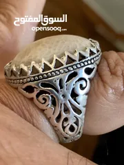  2 خاتم فضه مشغول يدوي حجر مرجان ‏ ‏طبيعي