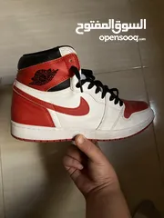  2 Air Jordans red and white 45 +red laces