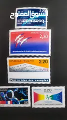  16 طوابع فرنسية غير مستعملة منت دون هنج