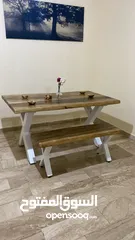  21 طاولة سفرة خشب طبيعي