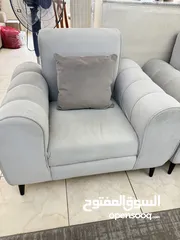  2 طقم كنب خشب زان  سبعة مقاعد ، إسفنج دانلوب