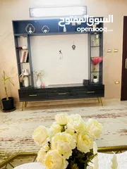  5 بوفية زان انظيف خشب مع رفوف زجاجية لون فيراني