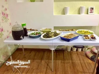  1 طاولة الرحلات بتوسع 6 كراسي مع كراسي طوي