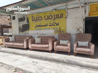  3 كنب تفصيل 7 مقاعد مع طاولته خشب سويد والأرجل  زان