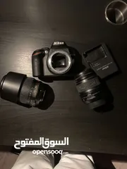  1 كاميرا nikon d3200 مع عدسات اضافيه