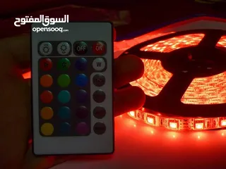  5 اضائه حبل ليد يضئ كل الالوان ريموت قابل للصق ديكور حفلات مناسبات افراح المحلات حفله ديكورات