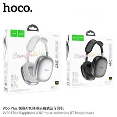  5 Hoco W55 Plus (ANC) سماعات هوكو  مع خاصية غزل الضوضاء المحيطة و ساعات تشغيل تصل الى 65 ساعة متواصلة