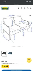  3 2-seat sofa, Knisa grey