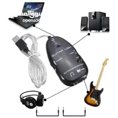  1 USB Guitar Link Cable Guitar to USB Interface Cable Link Audio for PC Recording Adapter