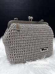  5 Handmade Crochet Premium Bag – Silver Elegance - customizable with your choice of colours