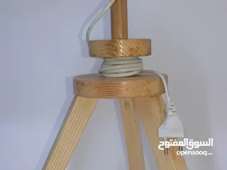  3 تيبل لامب صناعة يدوية من الخشب الطبيعي
