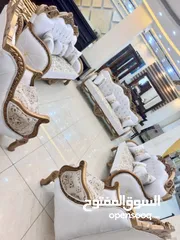  6 طقم كنب مصري دمياطي 9مقاعد خشب زان تفصيل قطعه مميزه