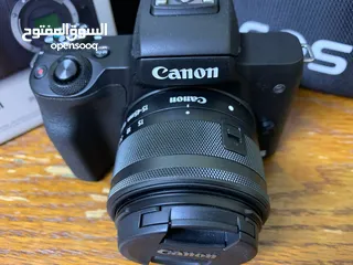  6 كاميرا كانون Canon M50 Mark II + lens EF-M10-45 mm Kit تدعم تصوير 4k بحالة الوكالة