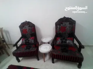  6 طقم كنب زان تقيل سبع مقاعد بحالة شبه جديد
