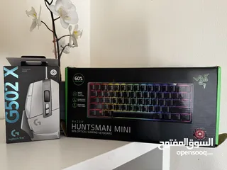  1 Used Razer Huntsman Mini “red switch” keyboard and Logitech g502x mouse for sale (IN GOOG CONDITION)