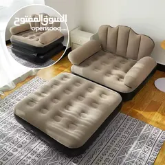  5 الأريكة القابلة للنفخ 2 في 1 – راحة فخمة وتصميم ذكي بقطعة واحدة! تتحول من أريكة مريحة لسرير .